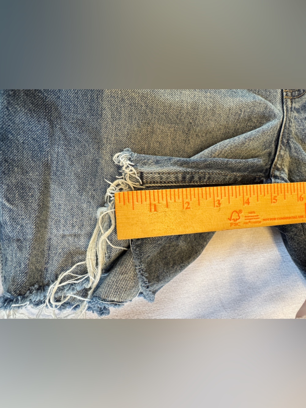 Everlane Denim Shorts Womens 27 High Rise Distressed Cutoff Jean Shorts - Picture 7 of 8